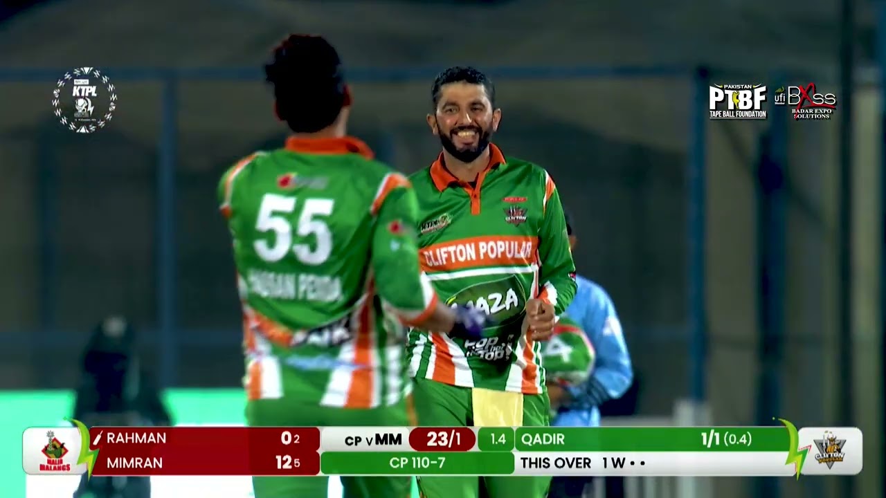 Qadir Kashmiri from Clifton Popular  delivering an outstanding bowling performance