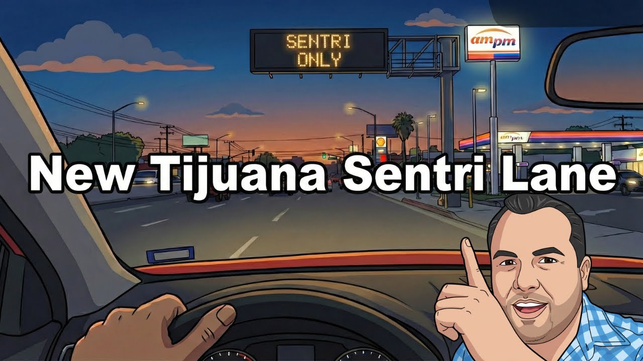 Схема проезда к новой улице Sentri Lane в Тихуане — обновлено в декабре 2025 года.