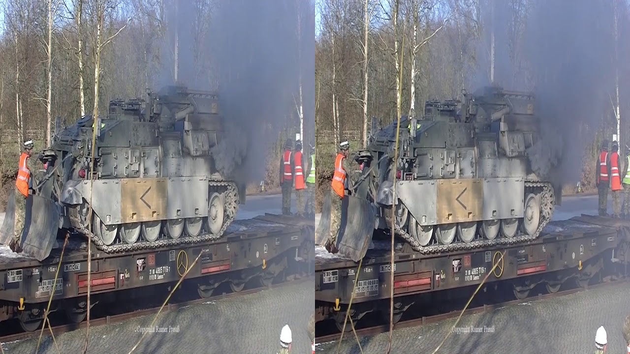3D Side by Side!! British Army Queens Royal Hussars QRH Hohne Challenger festgefahren bogged  Feb 15