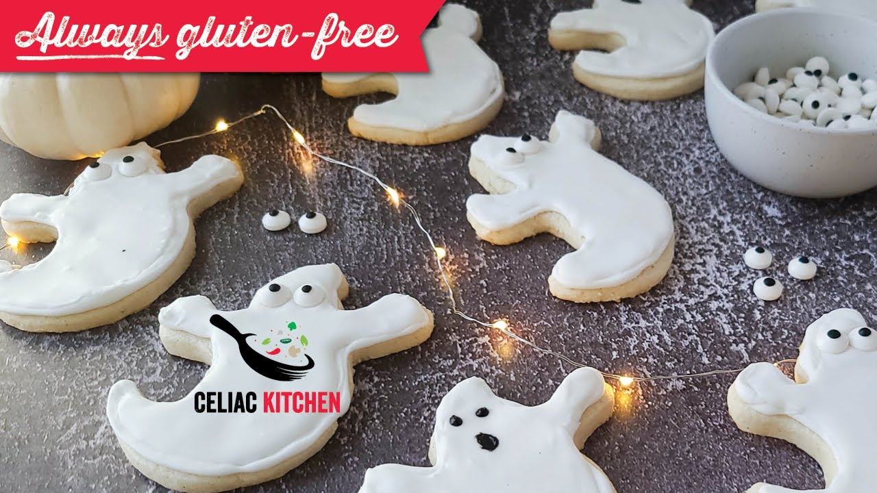 Spooky Gluten-free Ghost Cookies | Cream Cheese Cutout Cookies with Royal Icing