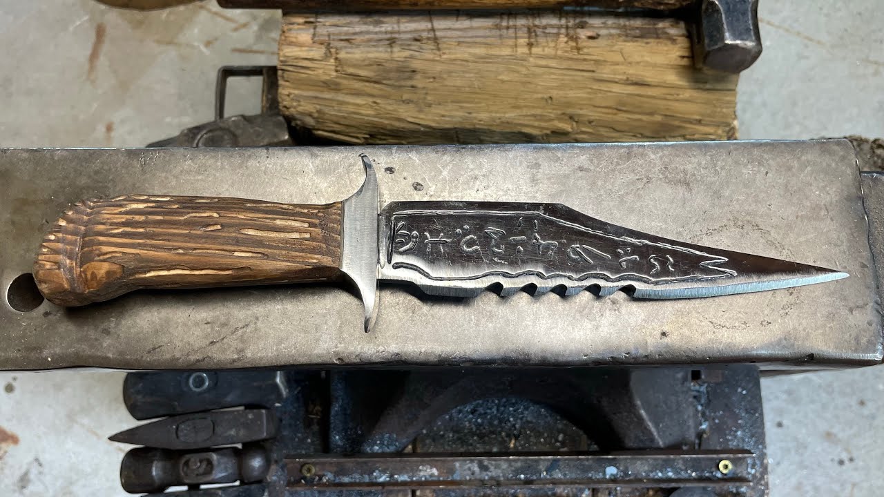 Forging Ruby’s Demon Blade from Supernatural out of old leaf spring. Blacksmith shows how to forge
