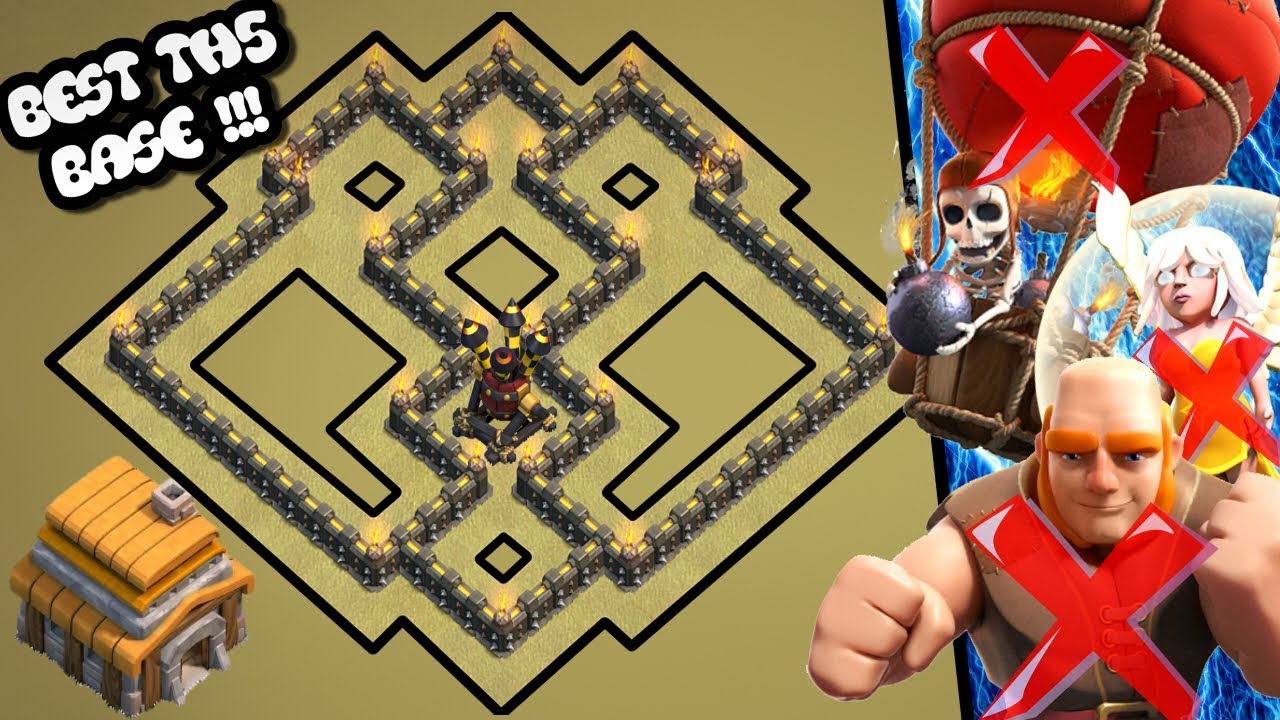 Clash Of Clans Town Hall 5 Defense Base (COC Th5 Base) | Best Th5 Hybrid/Trophy/War/Farming Base