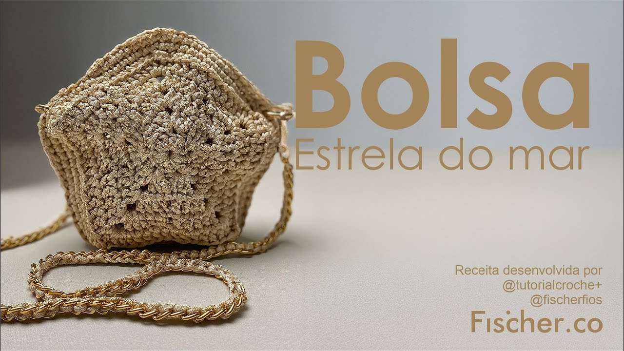 Bolsa Estrela do Mar em crochê com Fio Perla da Fischer |  Adri @Tutorialcroche