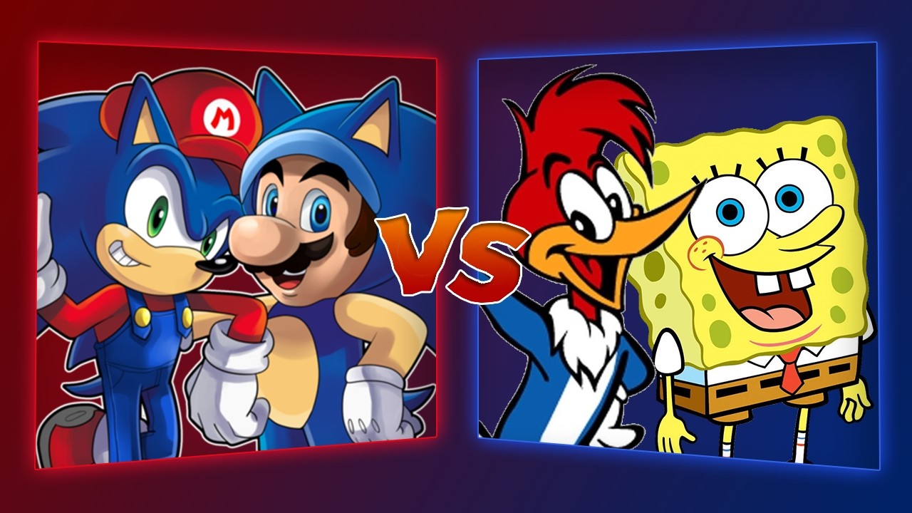 MUGEN Battle - Mario/Sonic vs Woody Woodpecker/SpongeBob