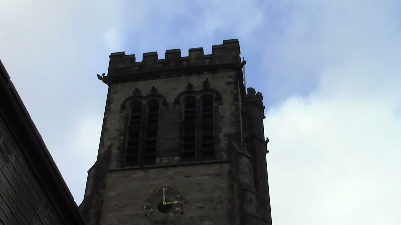 full chiming striking of the camebridge chimes and the strikes on the tenor bell