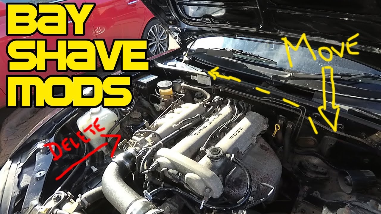 Easy Bay Shave Mods — перенос бачка омывателя и удаление EVAP — MX5/Miata NB