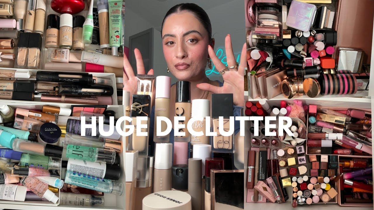DECLUTTER MY MAKEUP WITH ME BEFORE I MOVE ABROAD!