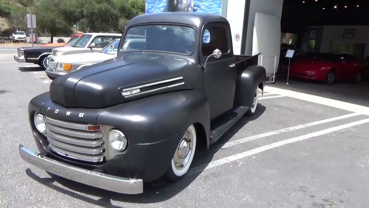 1948 Ford F1 pickup resto-mod test drive at Laguna Classic Cars, Laguna Beach, Ca