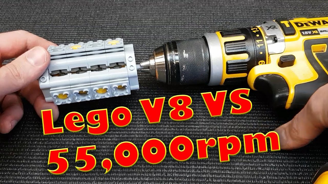 Lego V8 Engine VS 55,000 RPM Catastrophic Failure Explodes!! Epic  Sound