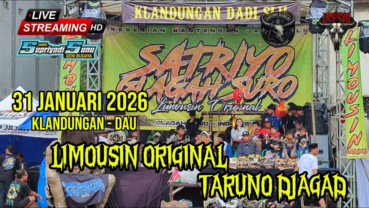 Live Bantengan Satrio Glagah Suro LIMOUSIN ORIGINAL feat Taruno Djagad Lokasi Klandungan Dau