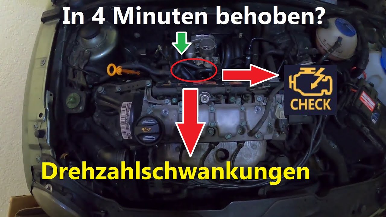 1.0 VW Lupo / Seat Arosa / VW Polo - Drehzahlschwankung und Motorkontrolllampe beheben in nur 4 min