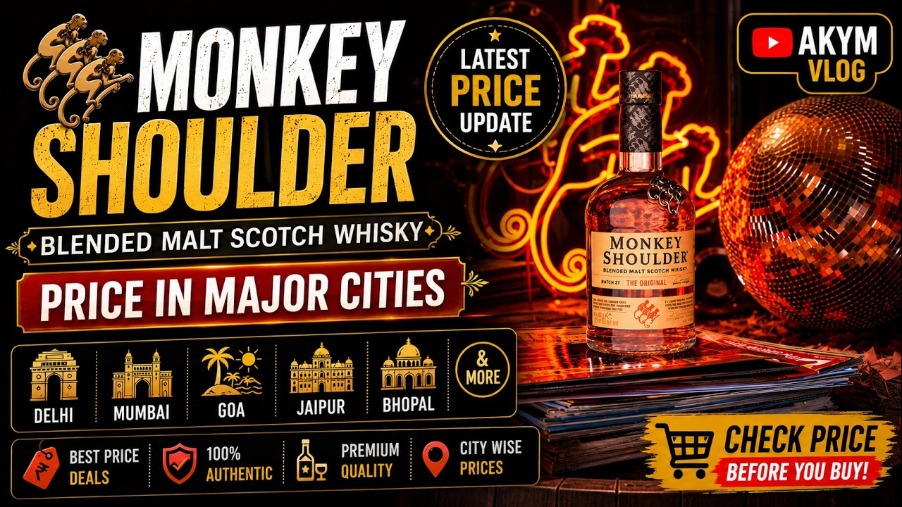 Monkey Shoulder Blended Malt Scotch Price in India | Delhi, Mumbai, Goa, Jaipur and More | AKYM Vlog