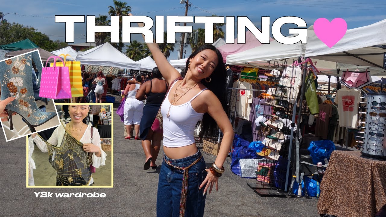 Thrifting Y2K Fashion in LA 🛍️  | Budget Friendly under $20 | Top3 Flea Markets in LA