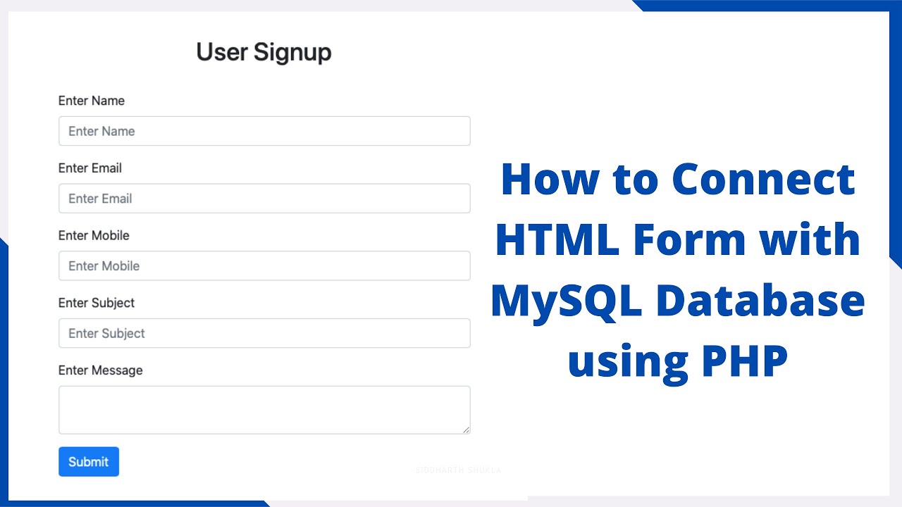 How to Connect HTML Form with MySQL Database using PHP