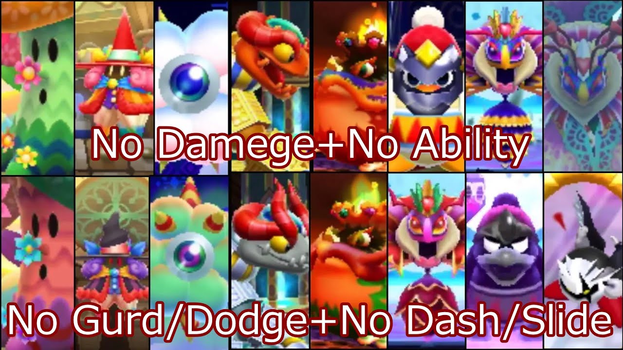 【星のカービィトリプルデラックス】初代式ノーダメすっぴん縛りで全ボス撃破 / Kirby: Triple Deluxe All Bosses No Damege  No ability +