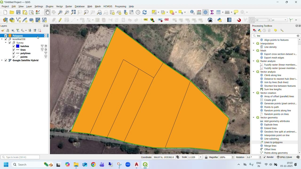 Convert line data from DXF to shape file in Qgis