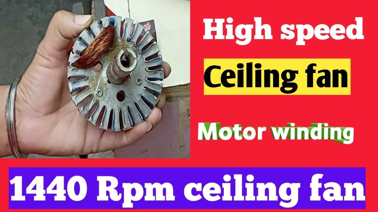 High speed ceiling fan 24 slot 4+4 coil motor winding coil turns 1440 RPM starting winding