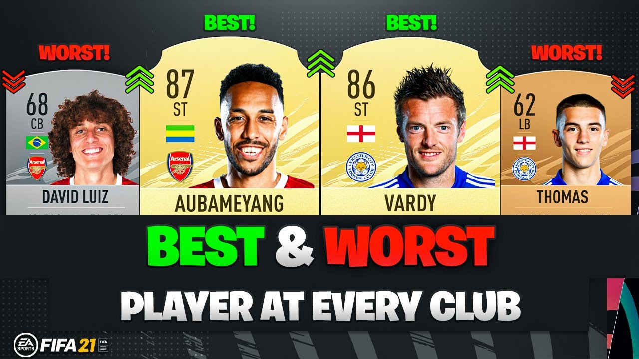 Every Premier League Club's BEST and WORST Player on FIFA 21 😱🔥| FT. AUBAMEYANG, VARDY etc...