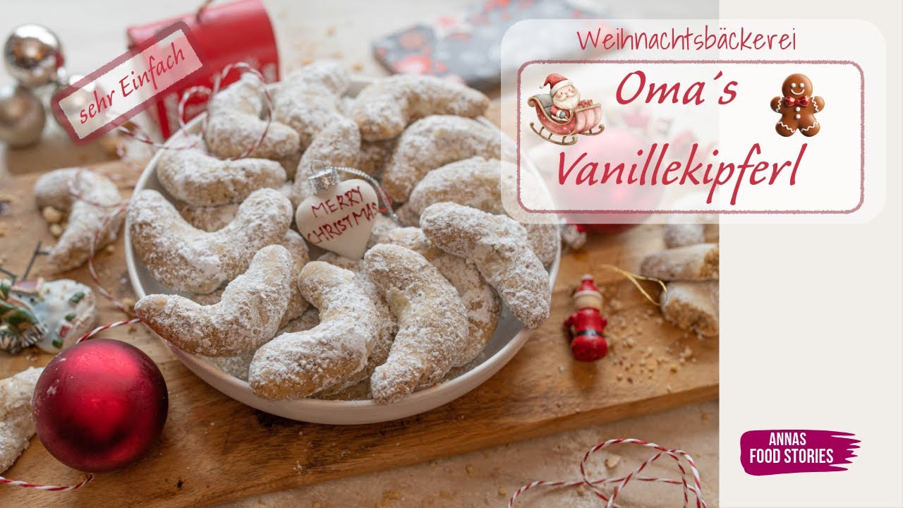 Vanillekipferl nach Oma&acute;s Rezept mit Haseln&uuml;ssen - Weihnachtspl&auml;tzchen Rezepte