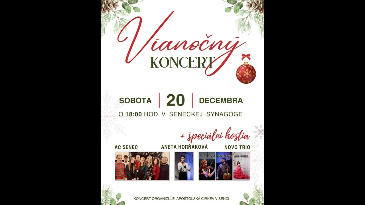 Vianočný koncert 20.12.2025 Synagóga Senec