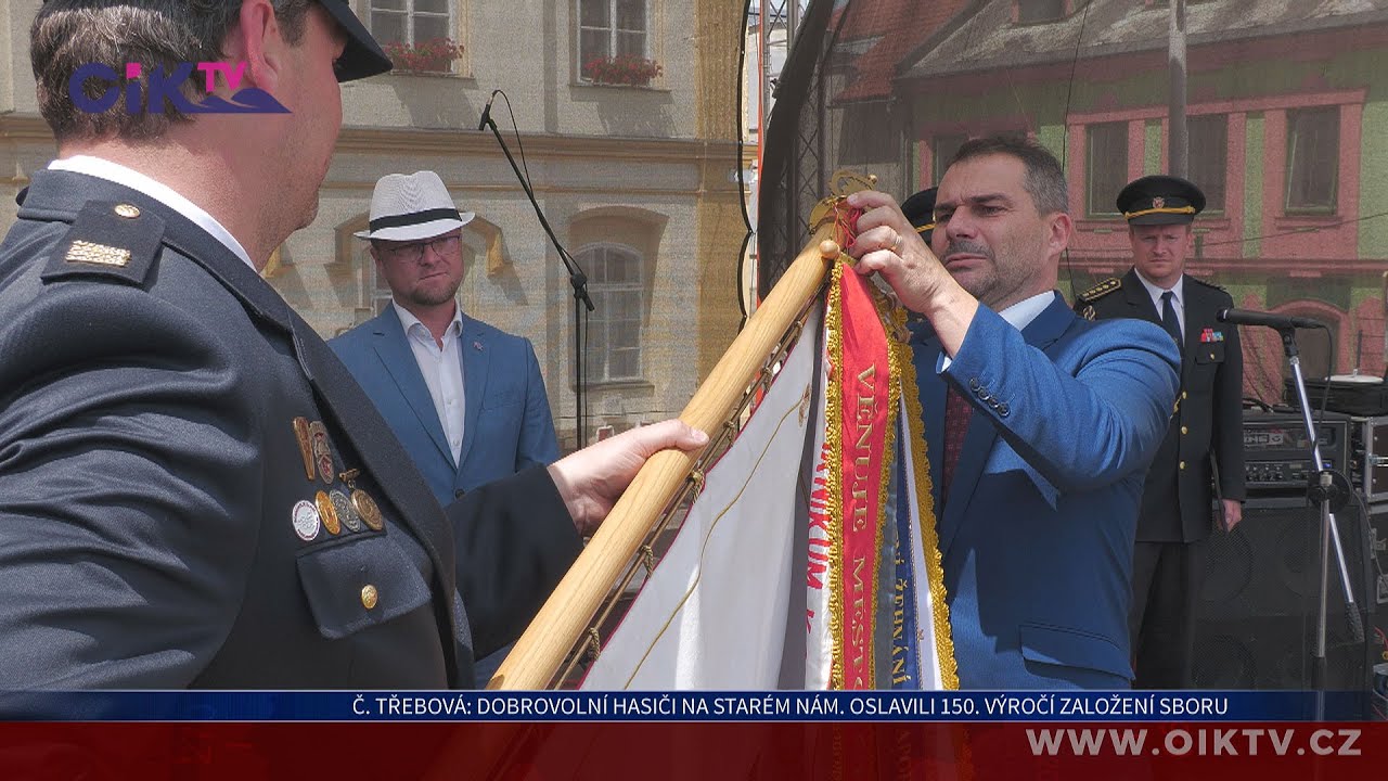 Česká Třebová:Dobrovolní hasiči na Starém nám. oslavili 150. výročí založení sboru