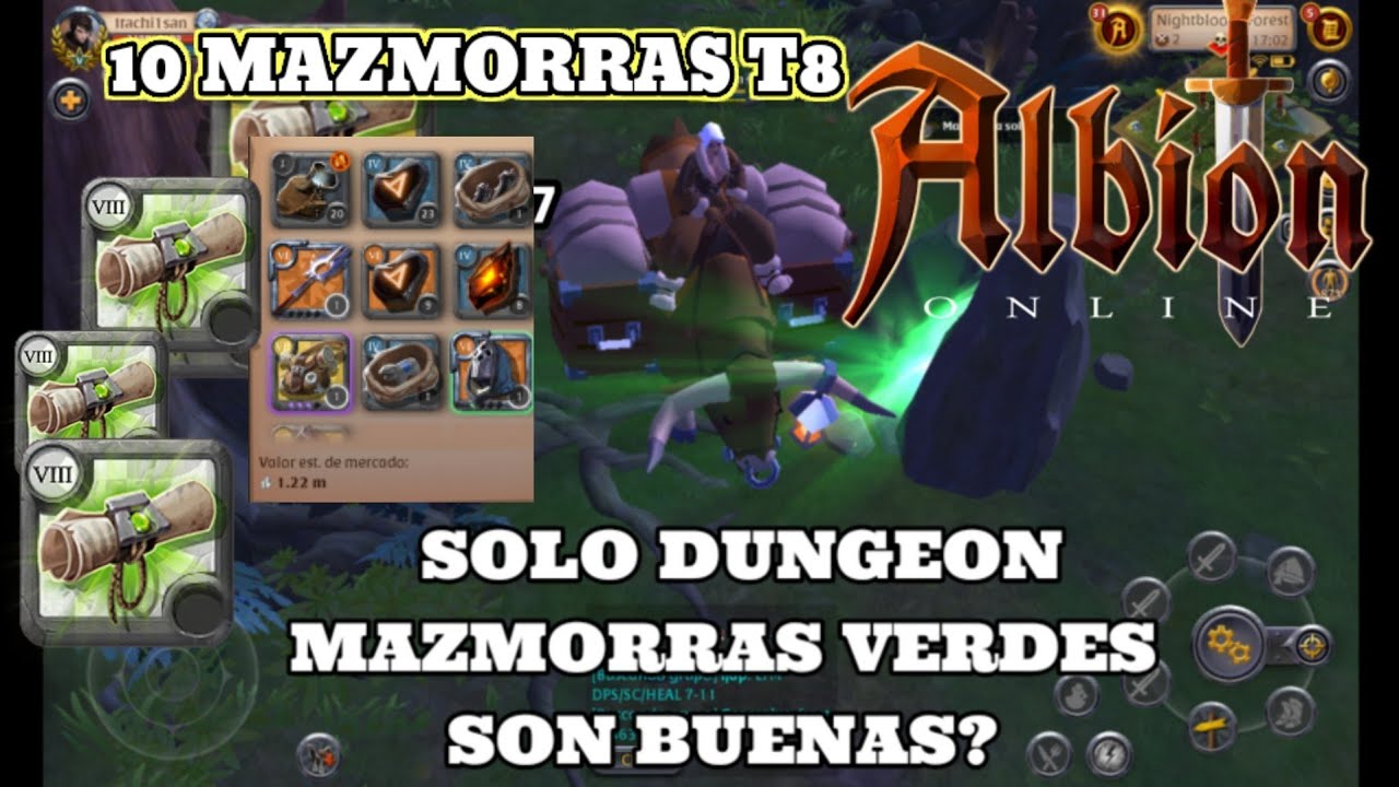 ALBION ONLINE 10 MAZMORRA VERDE T8, GANA SILVER - Millones, Solo Dungeon