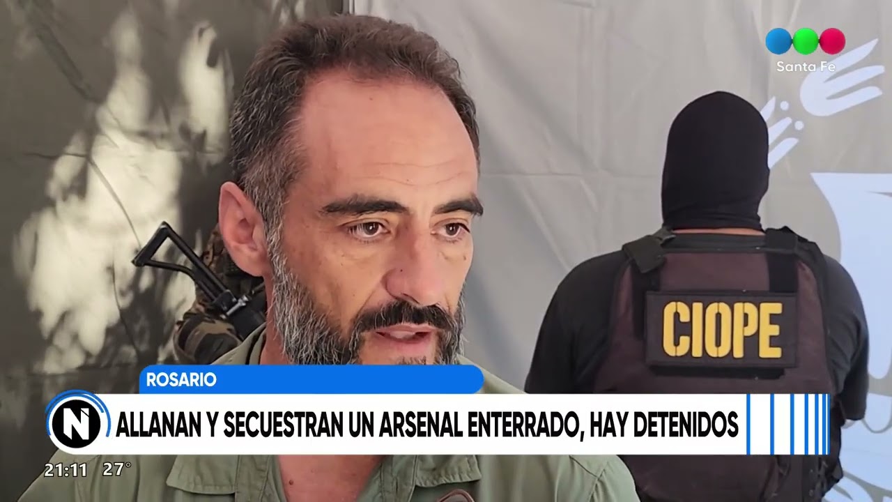 Rosario: realizaron un allanamiento y encontraron un arsenal enterrado