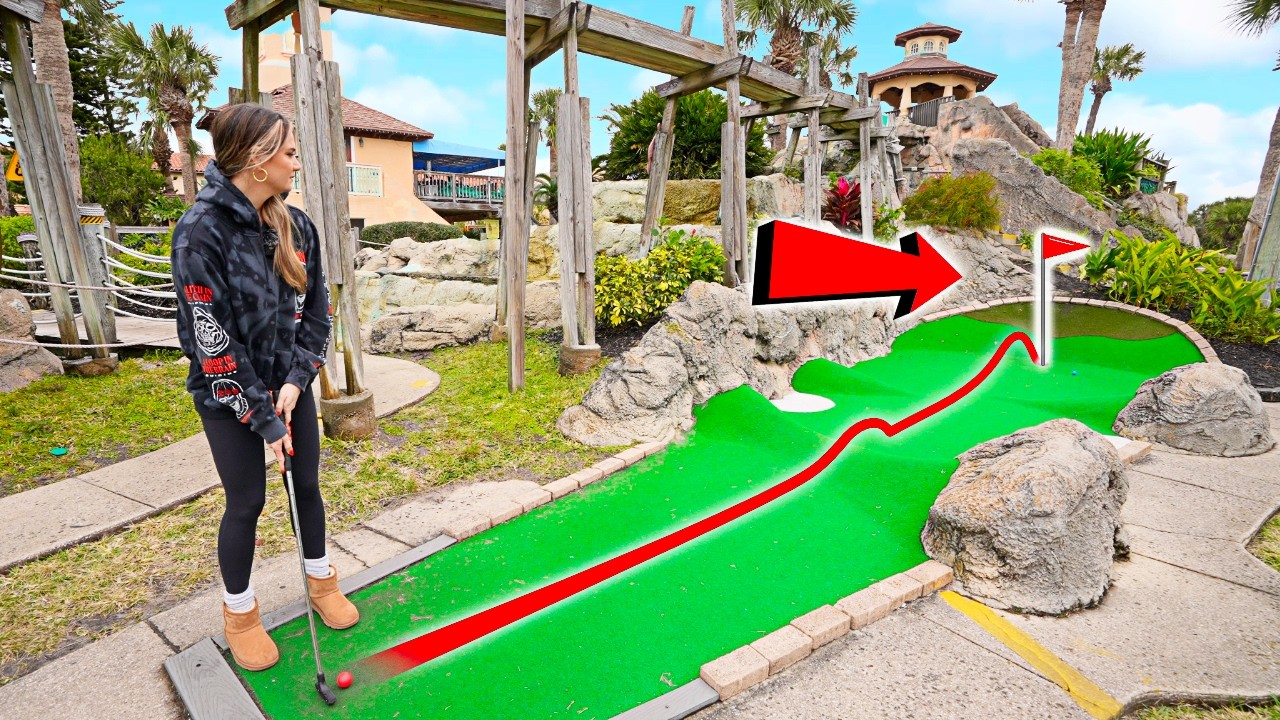 This Mini Golf Game Did Not Go As Planned - Elisha Gets a WILD Hole in One!