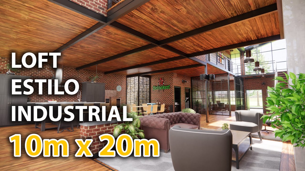 🏭 LOFT ESTILO INDUSTRIAL (en terreno de 10x20m) | POP ART DECO