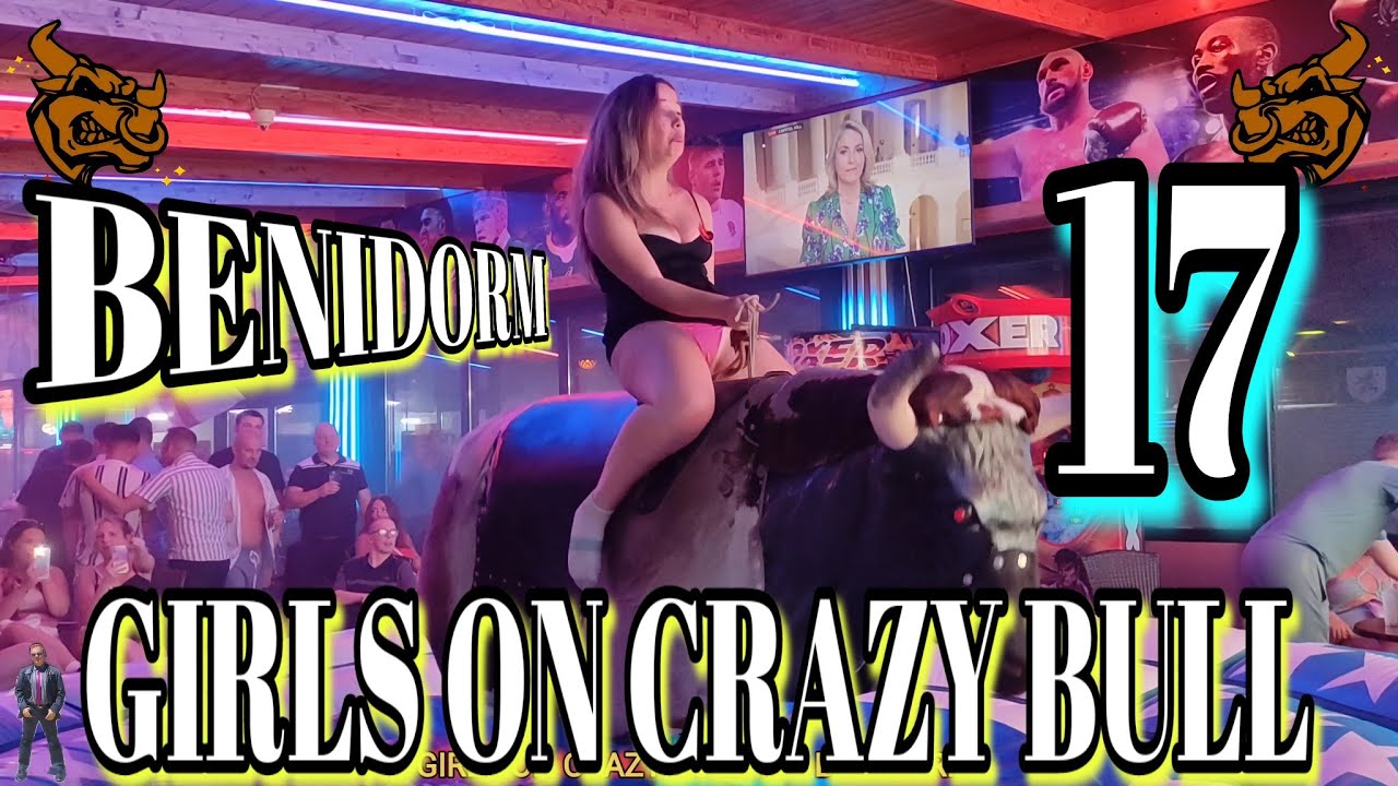 4K GIRLS ON CRAZY BULL 17 #cowgirl #bullriding #mechanicalbull #benidorm #mechanicalbullriding #girl