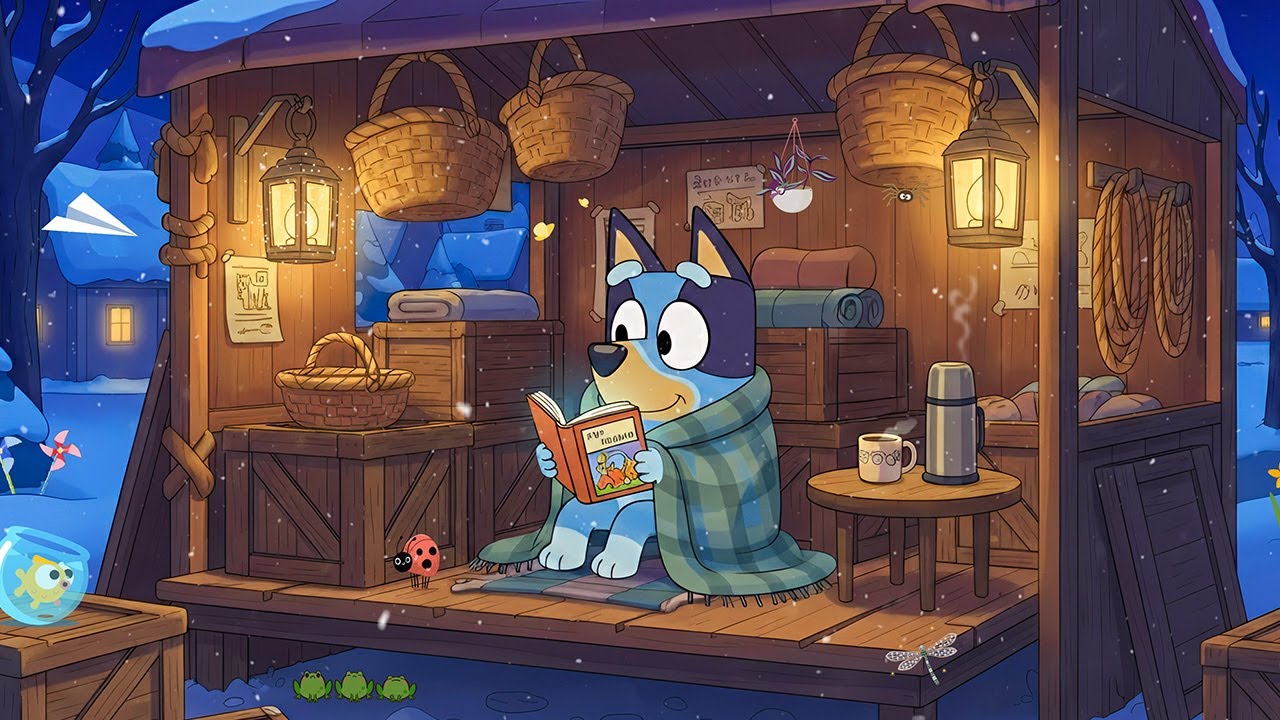 Cozy Winter Study with Bluey 🔥 Chill Lofi Beats for Relaxation & Focus 🐶 Beats for Relaxing & Study
