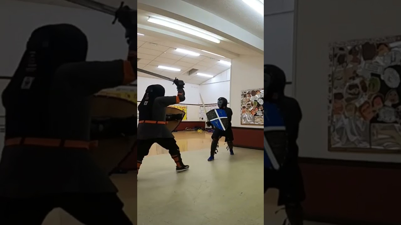 Sword and Shield Continuous Sparring 🗡️🛡️ #martialarts #sparring   #sword #shield #hema #heater