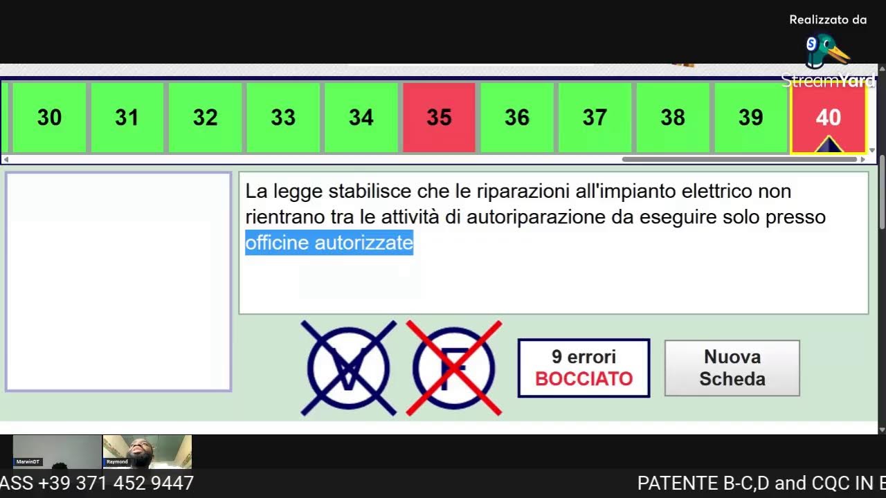 QUIZ PATENTE C IN ENGLISH PER ARGOMENTO TESTING A STUDENT