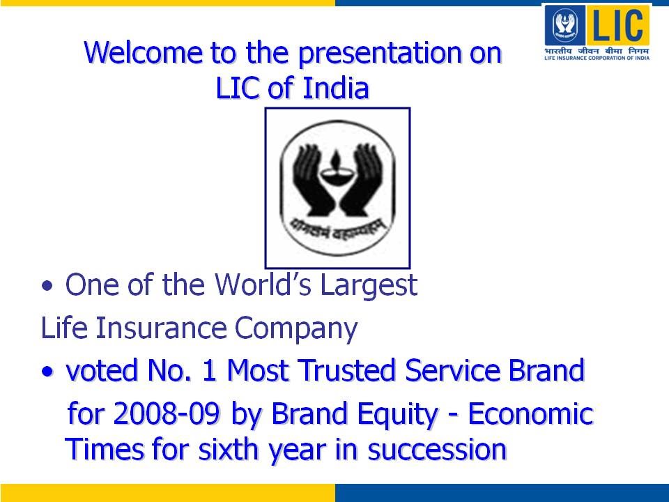 Presentation on LIC of India