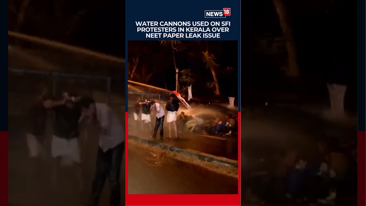 SFI Protest in Kerala: Water Cannons Deployed as Students Demand Dharmendra Pradhan's Resignation