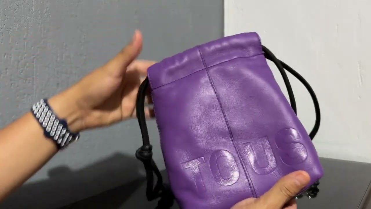 UNBOXING bombonera TOUS colección cloud en piel versión 1 en color Morado l asa en piel y cadena