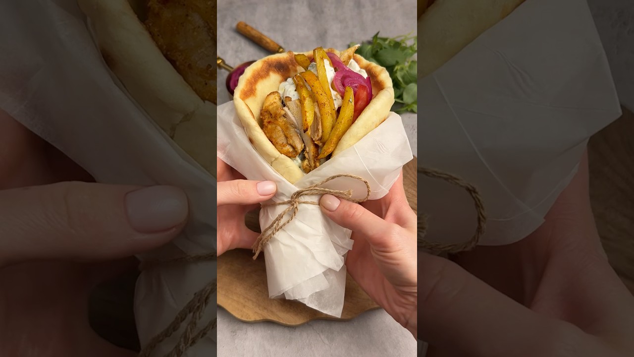 Гирос с курицей 🇬🇷 #греческаякухня #гирос #еда