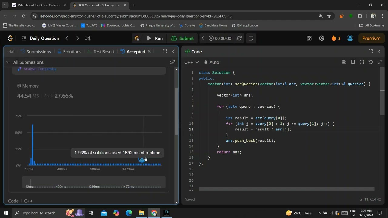 1310  XOR Queries of a Subarray | 2 Approaches | BruteForce | prefixXOR