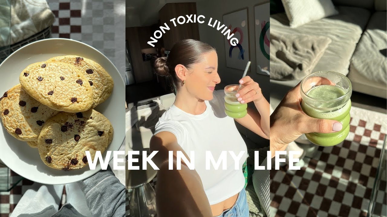 WEEK IN MY LIFE LIVING A CLEAN, NON TOXIC LIFE | $100 traders joes haul, sourdough pancakes