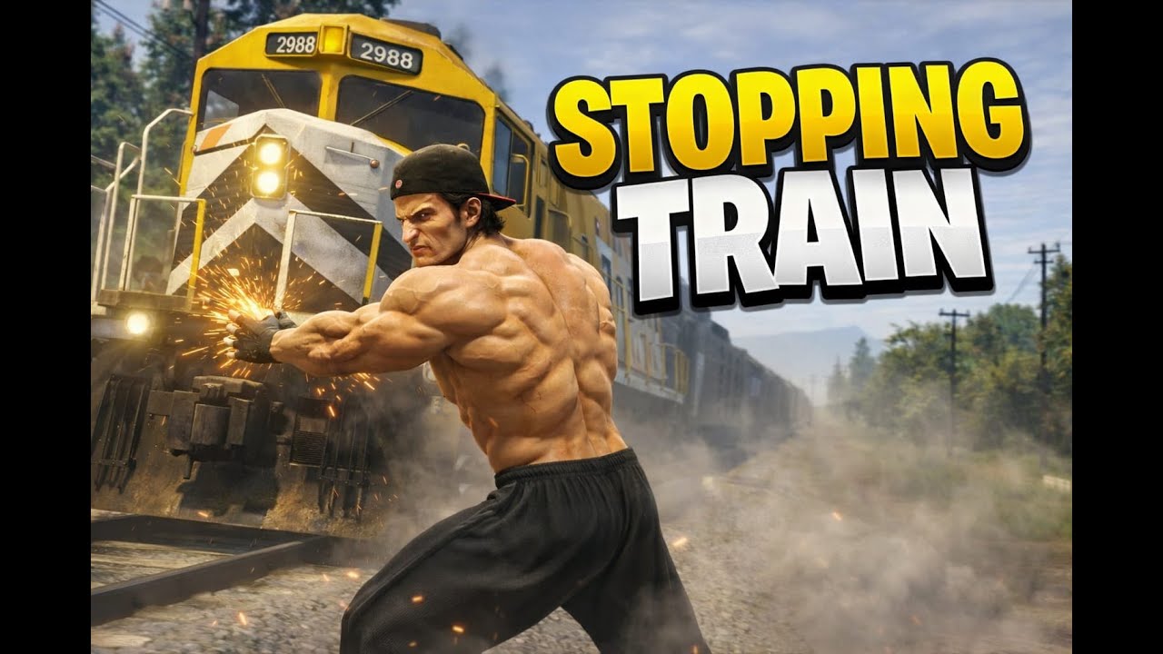 Can a Bodybuilder Stop a Train in GTA 5?  #shorts #live#shortsfeed