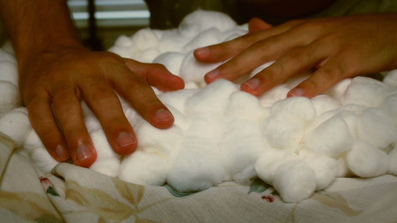 Organic Cotton Balls Squishing, Lavender Spraying (ASMR)