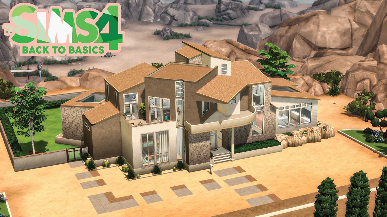SIMS 4 LANDGRAAB DESERT MANSION SPEEDBUILD | BACK TO BASICS COLLAB