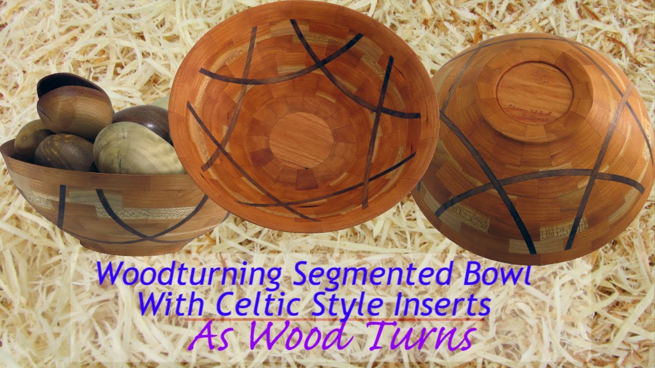 Woodturning Segmented Bowl With Celtic Style Inserts