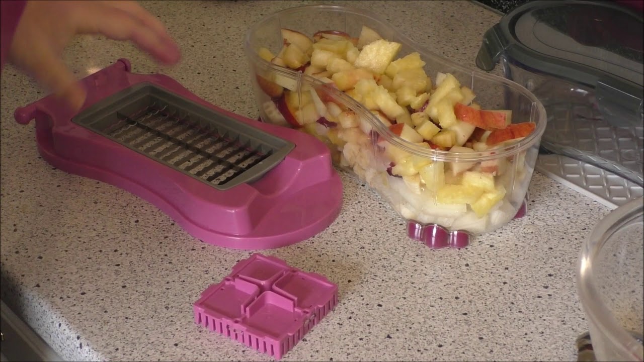 Obstsalat ganz einfach und schnell mit dem Nicer Dicer Fun gemacht