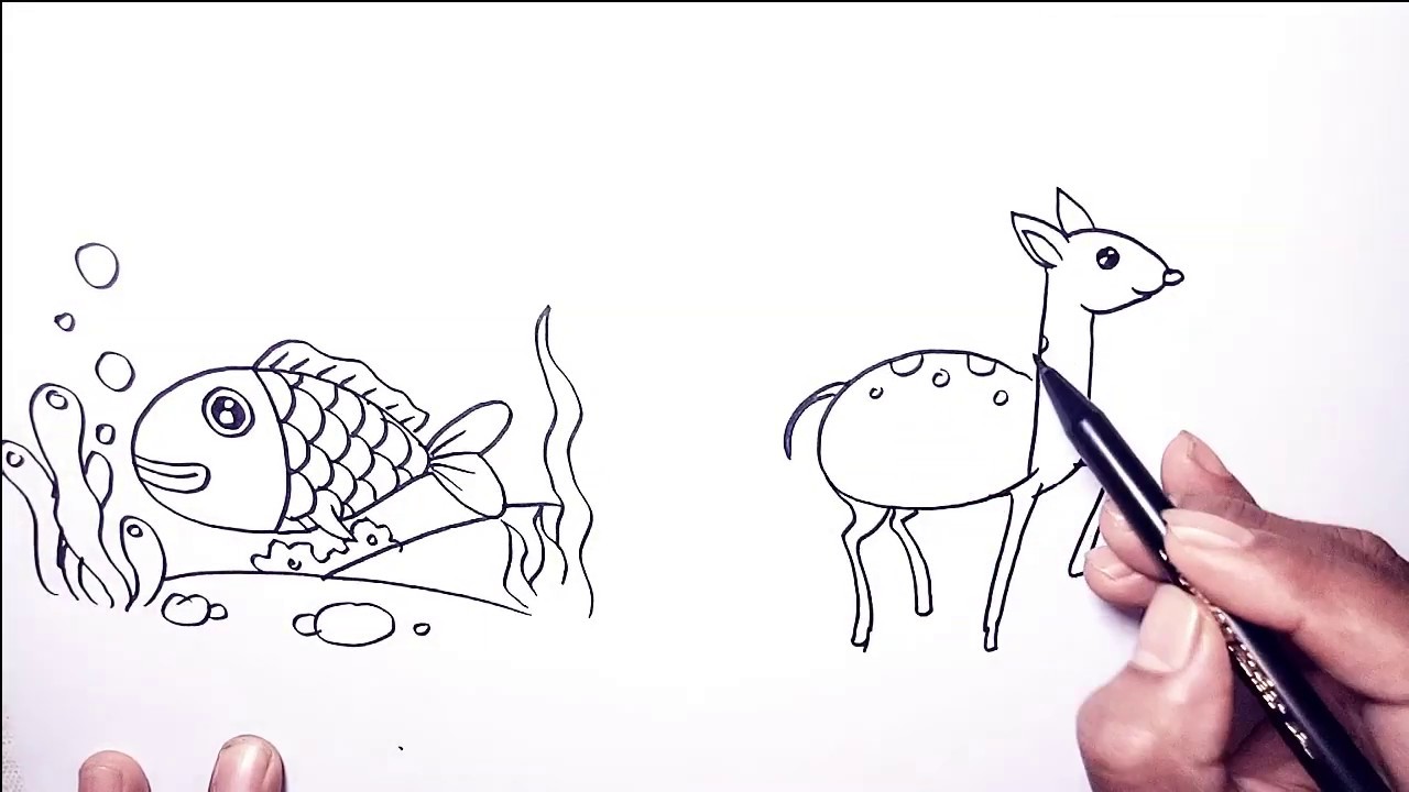 Cara menggambar hewan dari huruf abjad