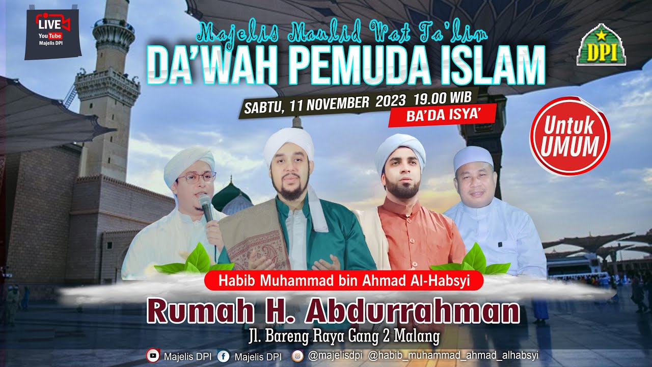 LIVE -   Majelis Da'wah Pemuda Islam  - Rumah H. Abdur Rahman Bareng Raya Malang
