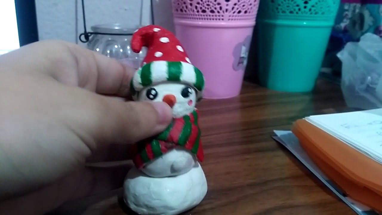 How to Make a snow man with Air dry clay(tutorial)