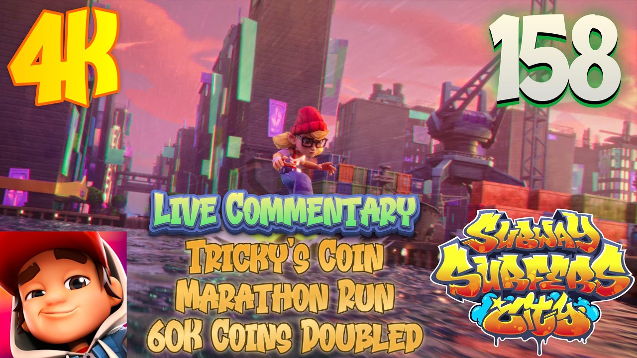 [COMMENTARY] Subway Surfers City - Gameplay 158 - Tricky's Coin Marathon Run (60,160)