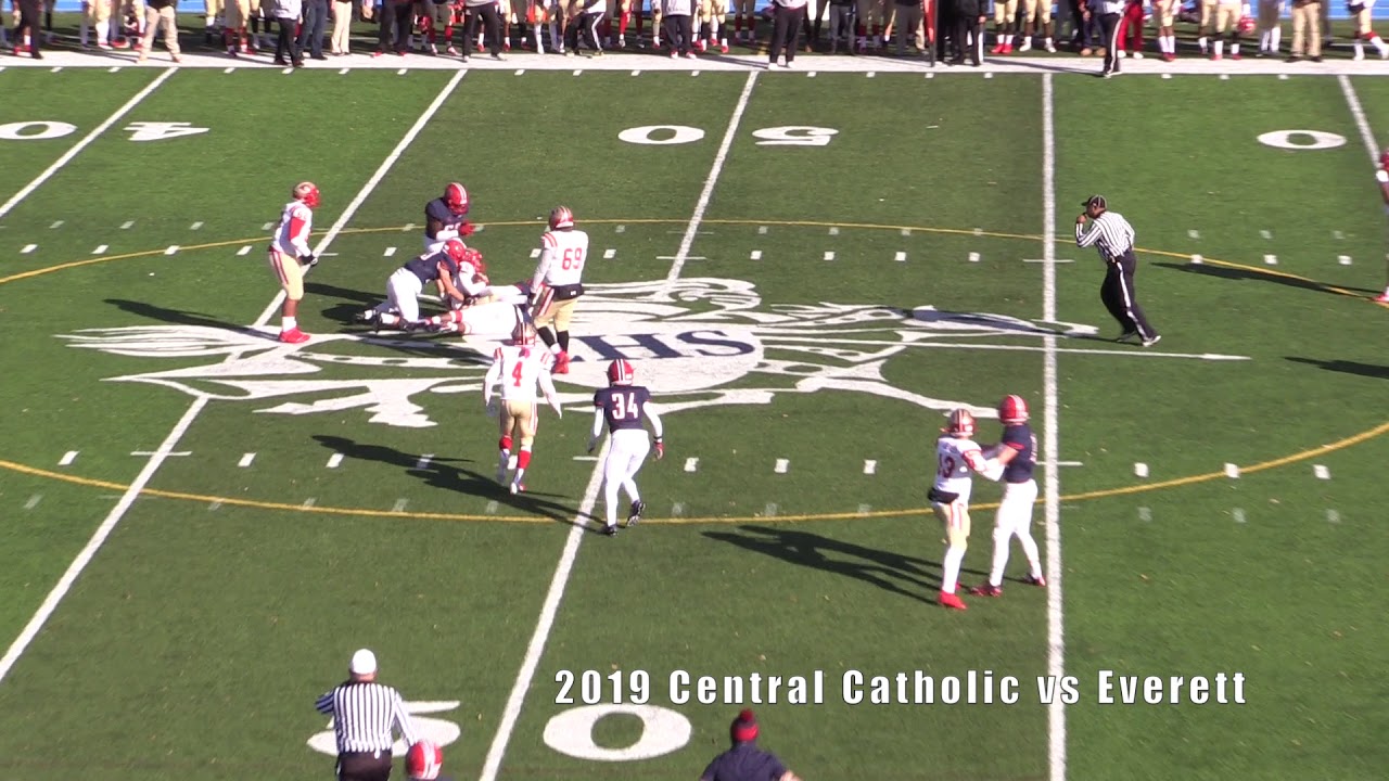 2019 Central Catholic Football vs Everett MIAA Playoffs