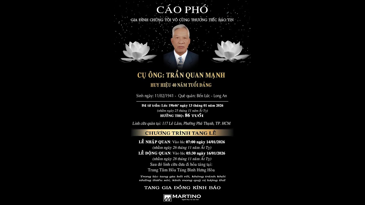 Tang lễ ông Tràn Quang Mạnh